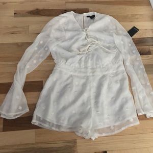 White embroidered romper